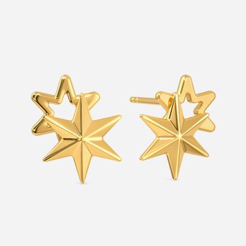 Shooting Star Gold Earrings
