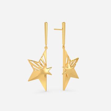 Martian Star Gold Earrings