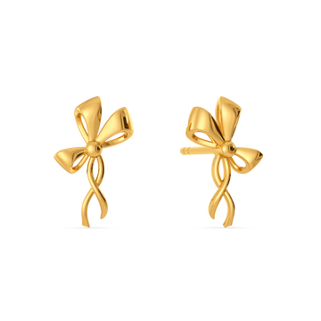 Dreamy Ribbons Gold Earrings