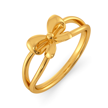 Ribboned Grace Gold Rings