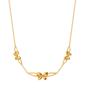 Ribboned Grace Gold Necklaces