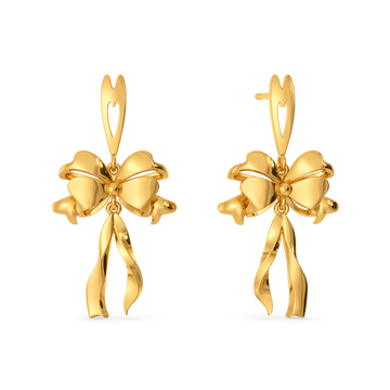 Couture Bow Gold Earrings