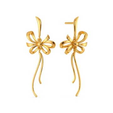Dripping Ribbons Gold Earrings