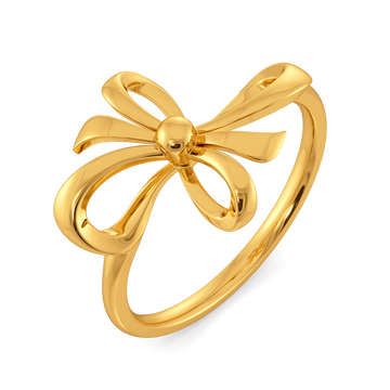 Dripping Ribbons Gold Rings