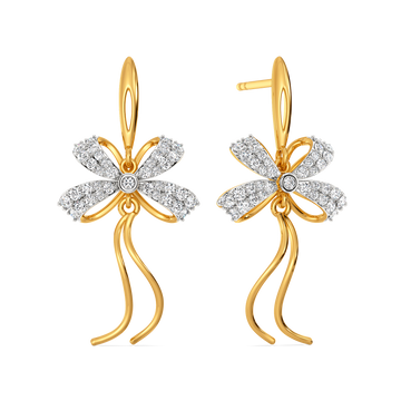 Ribbon Knots Diamond Earrings
