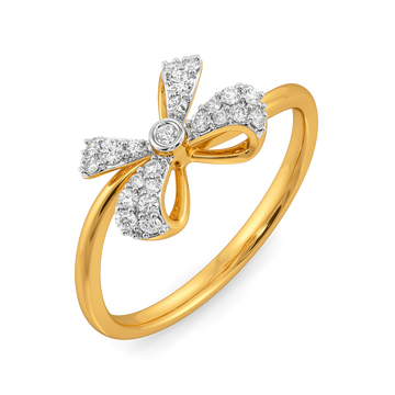 Dripping Bow Details Diamond Rings