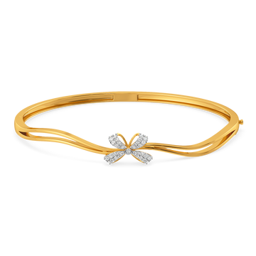 Dripping Bow Details Diamond Bangles