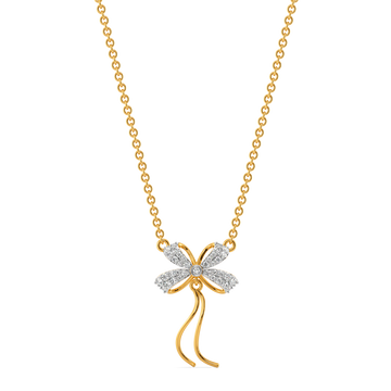 Ribbon Knots Diamond Necklaces