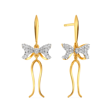 Fanciful Ribbons Diamond Earrings