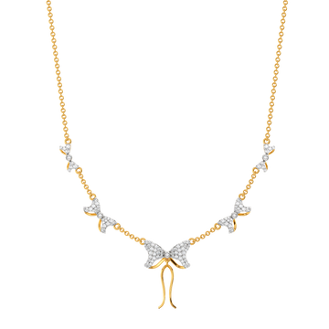 Fanciful Ribbons Diamond Necklaces