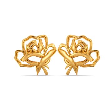Dark Blooms Gold Earrings