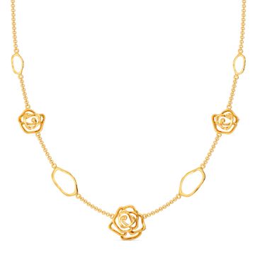 Gothic Roses Gold Necklaces