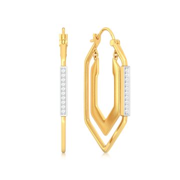 Hexa Frame Diamond Earrings