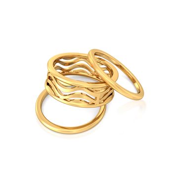 Swerve Curve Gold Rings
