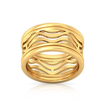 Swerve Curve Gold Rings