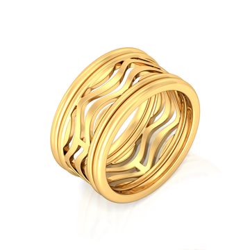 Swerve Curve Gold Rings