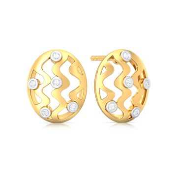Vasarely Lines Diamond Earrings