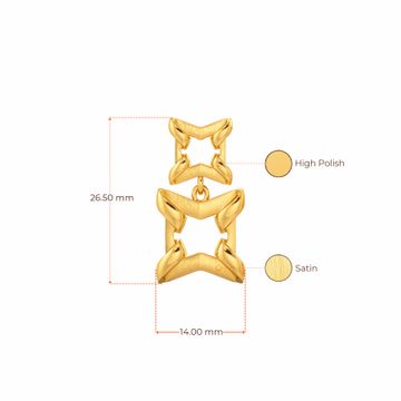 Power Frames Gold Earrings