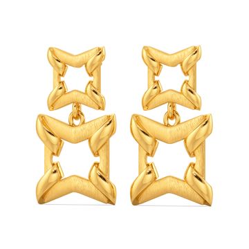 Power Frames Gold Earrings