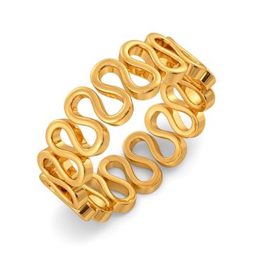Knit Detail Gold Rings