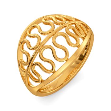 Knotty Mesh Gold Rings