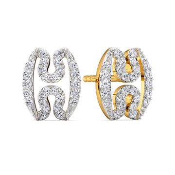 Knit Quilt Diamond Earrings