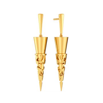 Frill N Funnel Gold Earrings