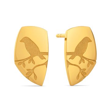 Nature Imprints Gold Earrings