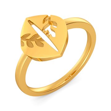 Leaf Etched Gold Rings