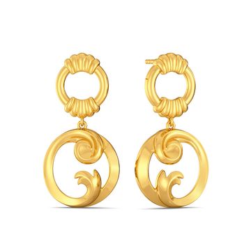 Swirl Curl Gold Earrings