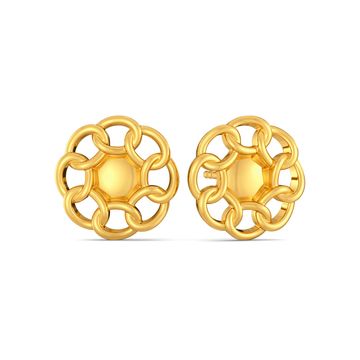 Chain Domain Gold Earrings