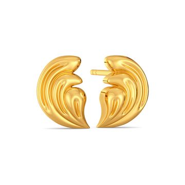 Curly Beach Gold Stud Earring