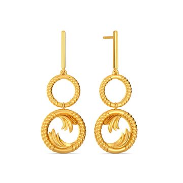 Greek Guilloche Gold Earrings