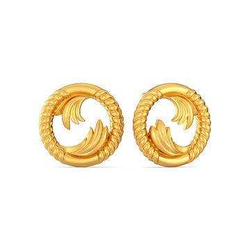 Greek Guilloche Gold Earrings