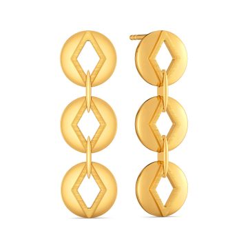 Quirky Work Gold Earrings