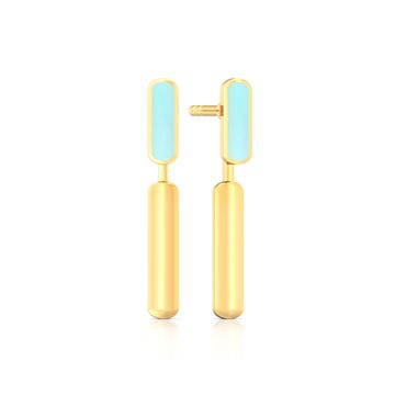 Barcode Gold Earrings