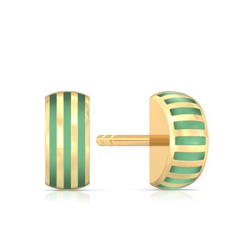 Pinstriped Green Gold Earrings
