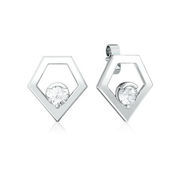 Pointy Penta Diamond Earrings
