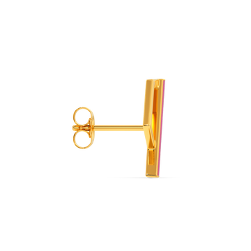 Pink Domination Gold Earrings