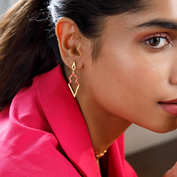 Pinkin Glory Gold Earrings