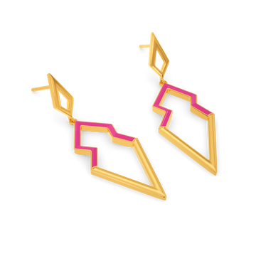 Pinkin Glory Gold Earrings