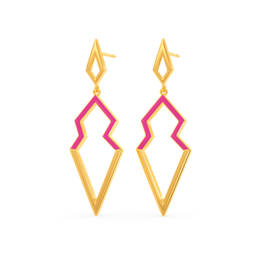 Pinkin Glory Gold Earrings