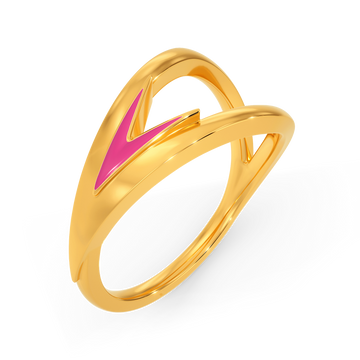 Pink Attitude Gold Rings