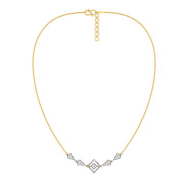 Strap Staple Diamond Necklaces
