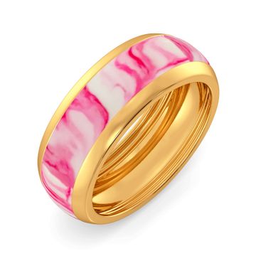 Pink Palette Gold Rings
