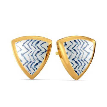 Brushed Blue Gold Earrings