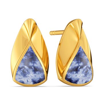 Blue Ombres Gold Earrings