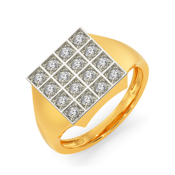Checkered Charm  Diamond Rings For Men