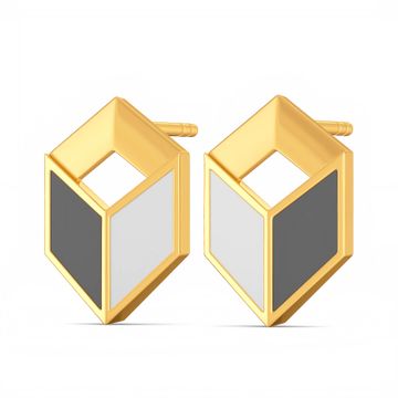 Sharp Shades Gold Earrings