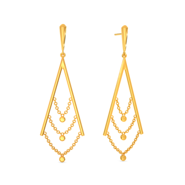 Sparkle In Strings Gold Earrings